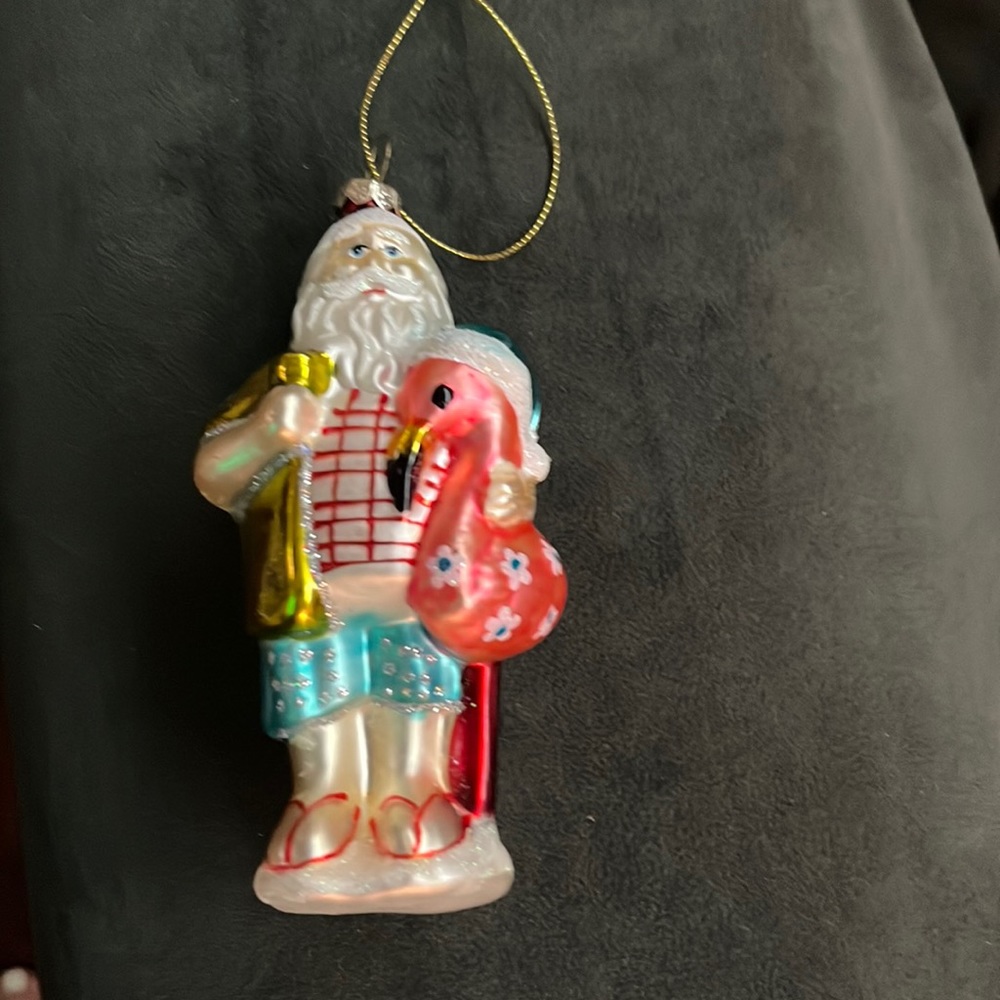 Beach Santa Christmas ornament